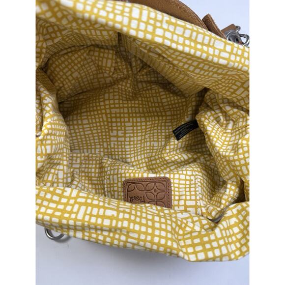 Fossil Large Hobo Crossbody Bag Key Bird Charm Leather Trim Floral Purse Boho - Picture 8 of 11